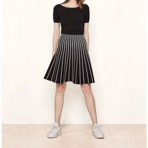 Maje Black and White stripe knit Skirt